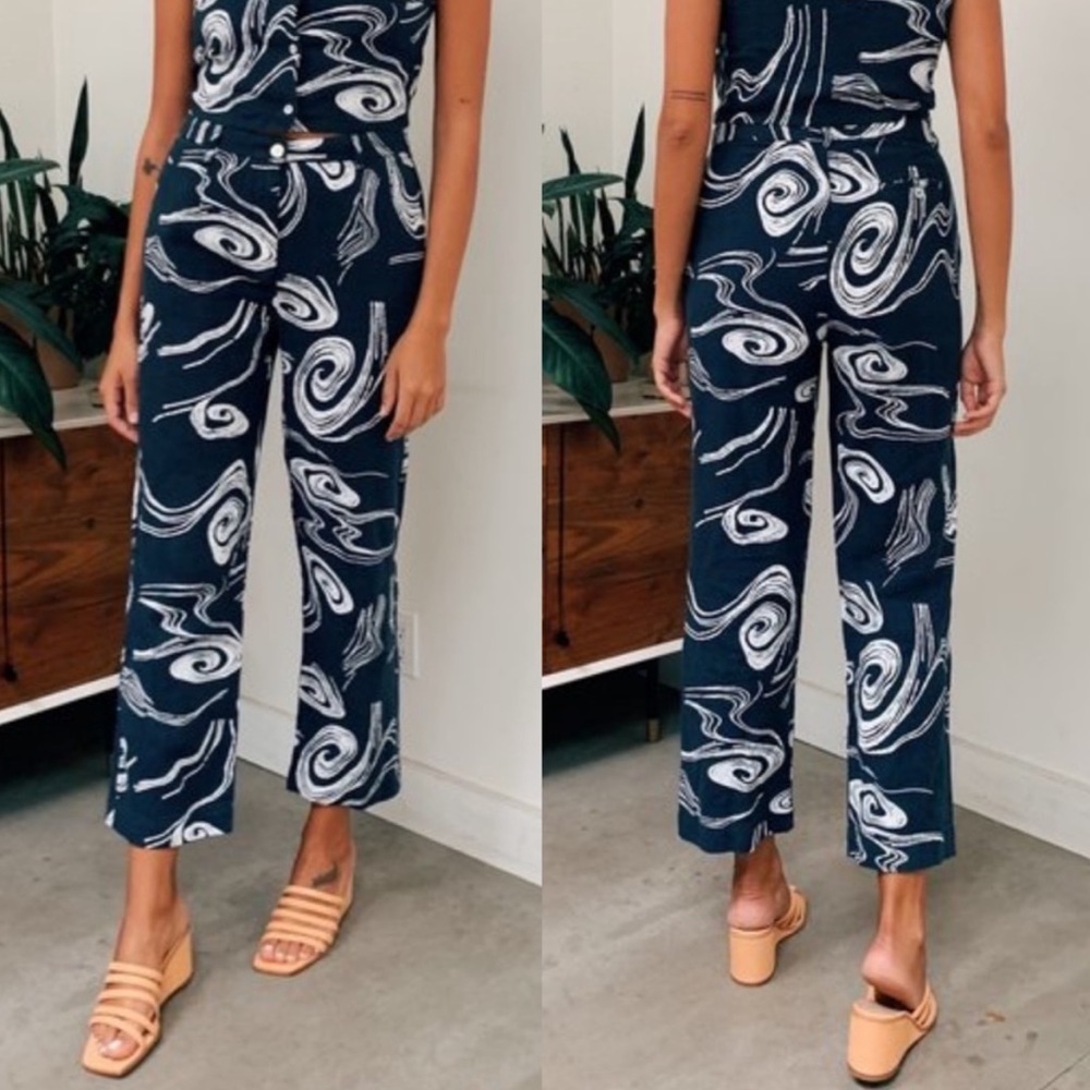 Paloma Wool Sega Linen Trousers in Navy Size 40